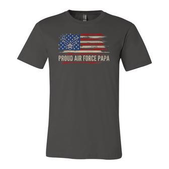 Vintage Proud Air Force Papa American Flag Veteran Jersey T-Shirt | Mazezy