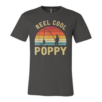Vintage Reel Cool Poppy Fish Fishing Fathers Day Classic Jersey T-Shirt | Mazezy