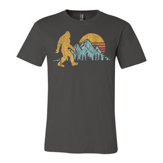 Vintage Retro Bigfoot Believe Silhouette Mountain Sun 234 Shirt Unisex Jersey Short Sleeve Crewneck Tshirt | Favorety