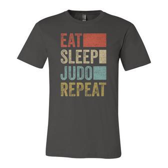Vintage Retro Eat Sleep Judo Repeat Boys Kids Judo Jersey T-Shirt | Mazezy