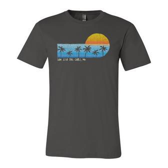Vintage San Jose Del Cabo Mx Palm Trees & Sunset Beach Jersey T-Shirt | Mazezy