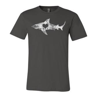 Vintage Shark Silhouette Hammerhead Shark Tiger Shark Heart 158 Trending Shirt Unisex Jersey Short Sleeve Crewneck Tshirt | Favorety