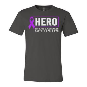 Vitiligo Awareness Hero - Purple Vitiligo Awareness Unisex Jersey Short Sleeve Crewneck Tshirt - Seseable