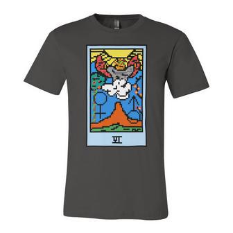 Wait Is This Pixel Art Tarot Yellow - Major Arcana The Lovers Design For Stickers And Unisex Jersey Short Sleeve Crewneck Tshirt | Favorety AU