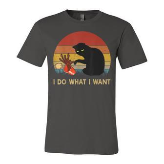 I Do What I Want Black Cat For Vintage Jersey T-Shirt | Mazezy