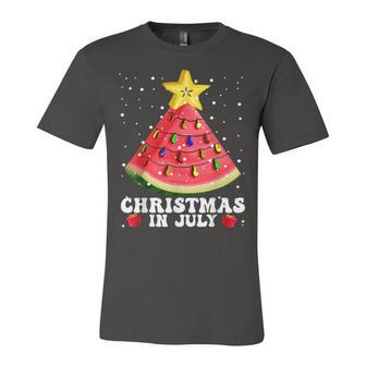 Watermelon Christmas Tree Christmas In July Summer Vacation V2 Unisex Jersey Short Sleeve Crewneck Tshirt - Seseable