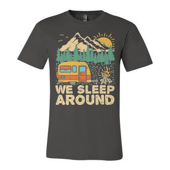 We Sleep Funny Camping Unisex Jersey Short Sleeve Crewneck Tshirt | Favorety UK