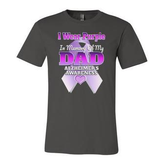 I Wear Purple In Memory Of My Dad Alzheimers Awareness Jersey T-Shirt | Mazezy