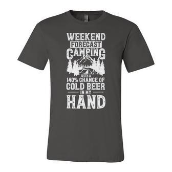 Weekend Forecast Camping With A Chance Active 24 Shirt Unisex Jersey Short Sleeve Crewneck Tshirt | Favorety UK