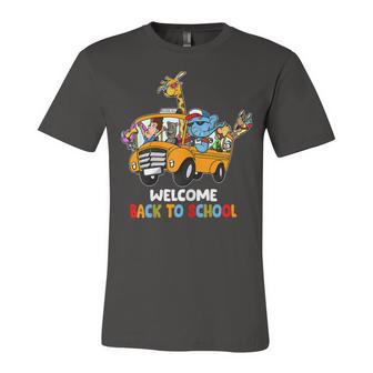 Welcome Back To School Zoo Animal Bus 477 Shirt Unisex Jersey Short Sleeve Crewneck Tshirt | Favorety