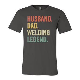 Welder Husband Dad Welding Legend Vintage Jersey T-Shirt | Mazezy