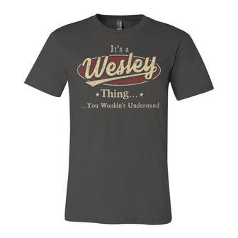 Wesley Shirt Personalized Name Gifts T Shirt Name Print T Shirts Shirts With Name Wesley Unisex Jersey Short Sleeve Crewneck Tshirt - Seseable