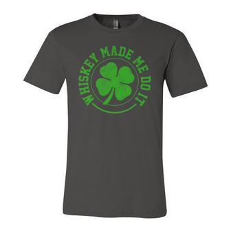 Whiskey Made Me Do It St Patricks Day Jersey T-Shirt | Mazezy