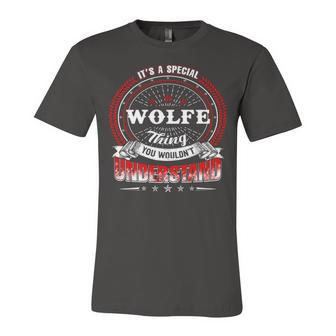 Wolfe Shirt Family Crest Wolfe T Shirt Wolfe Clothing Wolfe Tshirt Wolfe Tshirt Gifts For The Wolfe Unisex Jersey Short Sleeve Crewneck Tshirt - Seseable