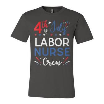 Womens 4Th Of July Labor Nurse Crew Stars And Stripes Fireworks Unisex Jersey Short Sleeve Crewneck Tshirt - Seseable