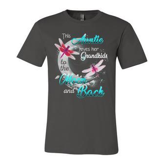 Womens Auntie Loves Her Grandkids Dragonfly Moon Women Gifts Unisex Jersey Short Sleeve Crewneck Tshirt - Seseable