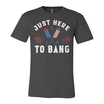 Womens Fourth Of July 4Th Of July Im Just Here To Bang Funny Unisex Jersey Short Sleeve Crewneck Tshirt - Seseable