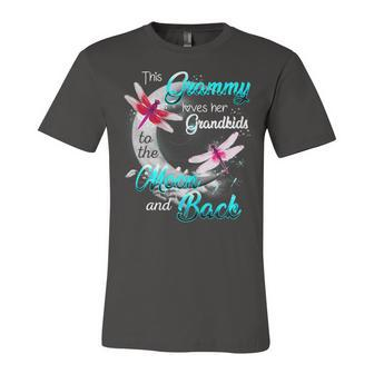 Womens Grammy Loves Her Grandkids Dragonfly Moon Women Gifts Unisex Jersey Short Sleeve Crewneck Tshirt - Seseable