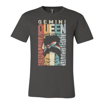 Womens June Birthday Gemini Queen Im Black Queen Afro Mom Bun Unisex Jersey Short Sleeve Crewneck Tshirt - Seseable