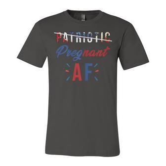 Womens Patriotic Pregnant Af Baby Reveal 4Th Of July Pregnancy Mom Unisex Jersey Short Sleeve Crewneck Tshirt - Seseable