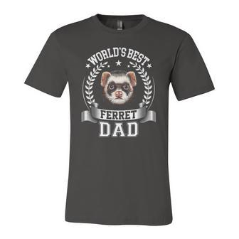Worlds Best Ferret Dad Father Of Ferret Jersey T-Shirt | Mazezy