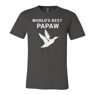 Worlds Best Papaw Duck Hunters Grandpa Jersey T-Shirt | Mazezy
