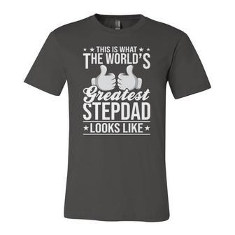 This Is What The Worlds Greatest Stepdad Stepdad Jersey T-Shirt | Mazezy
