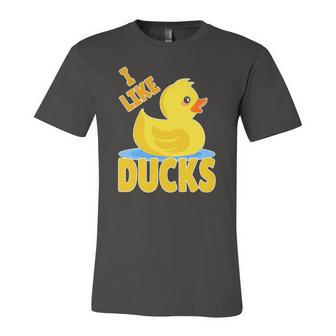Yellow Rubber Duck Squeaker Duck I Like Ducks Jersey T-Shirt | Mazezy