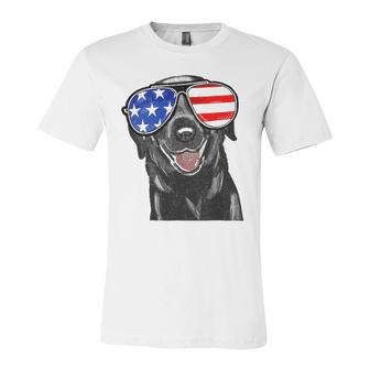 4Th Of July Black Lab Dog American Love Jersey T-Shirt