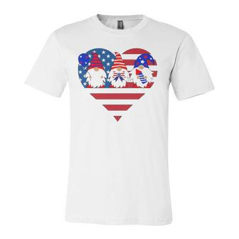 4Th Of July Gnomes American Flag Heart Fireworks Gnomes Jersey T-Shirt | Mazezy