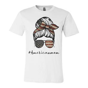 American Mom Great American Flag Sunglasses Mom Mothers Day Unisex Jersey Short Sleeve Crewneck Tshirt | Favorety DE