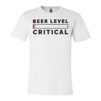 Beer Level Critical Unisex Jersey Short Sleeve Crewneck Tshirt | Favorety