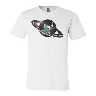 Best Dad In The Universe Fathers Day Space Nebula Jersey T-Shirt | Mazezy