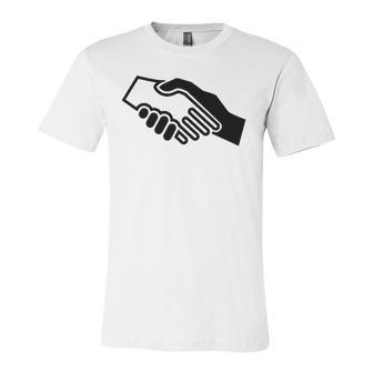 Biracial Handshake Black And White Unity Jersey T-Shirt | Mazezy AU