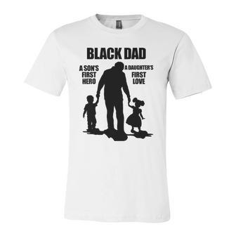 Black African American Fathers Day Afrocentric Dad Jersey T-Shirt | Mazezy