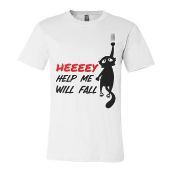 Black Cat Sayes Hey Cat Sayes Hey Unisex Jersey Short Sleeve Crewneck Tshirt | Favorety CA