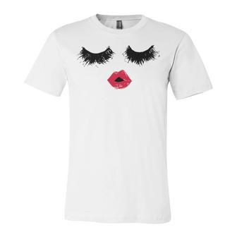 Black Eyelashes Red Lips Mother Day Gift Birthday Holiday Christmas Unisex Jersey Short Sleeve Crewneck Tshirt | Favorety AU