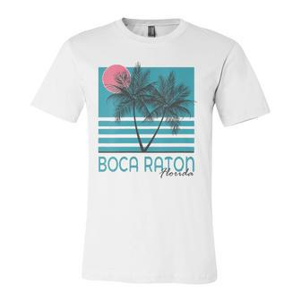 Boca Raton Florida Souvenirs Fl Palm Tree Vintage Jersey T-Shirt | Mazezy
