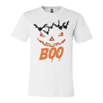 Boo Scary Pumpkin Face Unisex Jersey Short Sleeve Crewneck Tshirt | Favorety CA