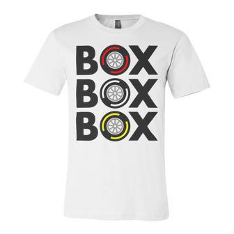 Box Box Box F1 Tyre Compound Design V2 Unisex Jersey Short Sleeve Crewneck Tshirt | Favorety UK