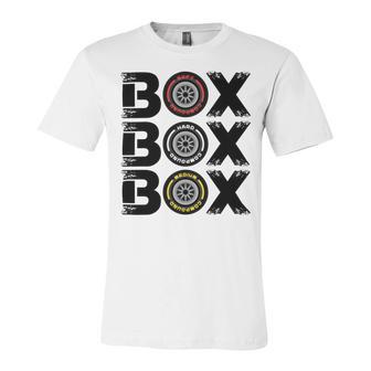 Box Box Box F1 Tyre Compound V2 Design Unisex Jersey Short Sleeve Crewneck Tshirt | Favorety CA