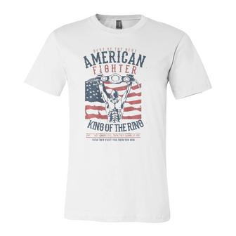 Boxer Graphic With Belt Gloves & American Flag Distressed Jersey T-Shirt | Mazezy