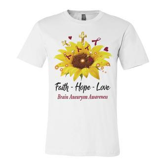 Brain Aneurysm Awareness Faith Hope Love Unisex Jersey Short Sleeve Crewneck Tshirt | Favorety DE