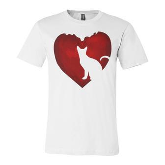 Cat Heart Shirt Cat Lovers Valentine Day Gifts For Couple Unisex Jersey Short Sleeve Crewneck Tshirt | Favorety