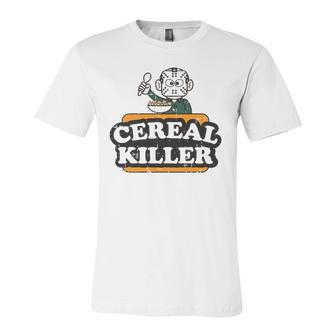 Cereal Killer Food Pun Humor Costume Halloween Jersey T-Shirt | Mazezy