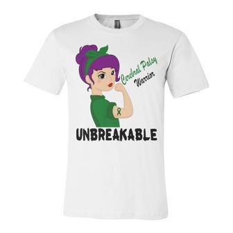 Cerebral Palsy Warrior Strong Women Green Ribbon Cerebral Palsy Cerebral Palsy Awareness Unisex Jersey Short Sleeve Crewneck Tshirt | Favorety DE