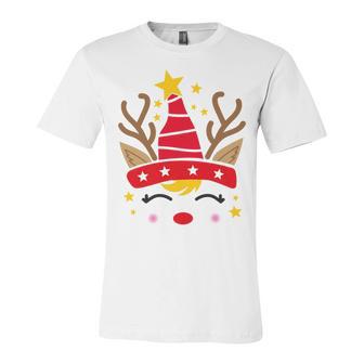 Christmas Unicorn Face Santicorn Cute V2 Unisex Jersey Short Sleeve Crewneck Tshirt | Favorety AU