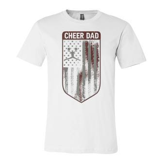 Cool Fathers Day 4Th Of July Us Flag Cheer Dad Design Unisex Jersey Short Sleeve Crewneck Tshirt - Seseable