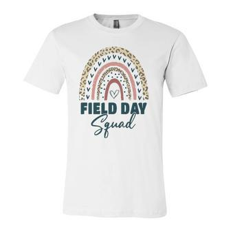 Cute Rainbow Field Squad Last Day Of School Field Leopard Jersey T-Shirt | Mazezy