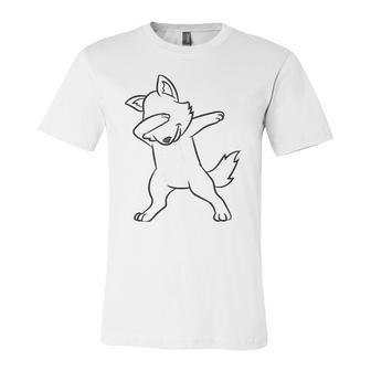 Dabbing Wolf Wolf Lover Cute Wolves Jersey T-Shirt | Mazezy